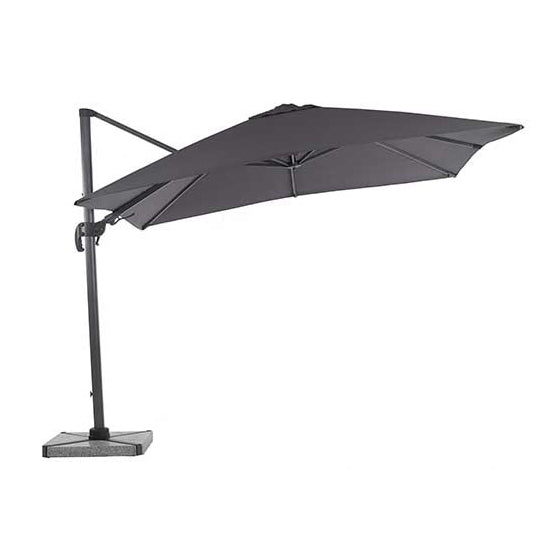 Truro 3.0 x 3.0m Grey Square Side Post Parasol with LED